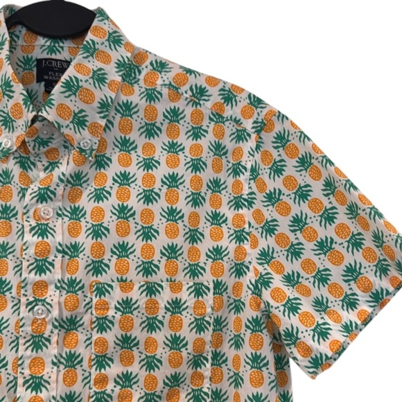 J.Crew Factory White Multi Pineapple Print Button Down  Shirt Size S Slim - Picture 4 of 9